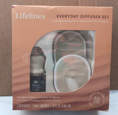 Lifelines Everyday Portable Essential Oil Diffusers 2-Pack Scent Diffuser for...