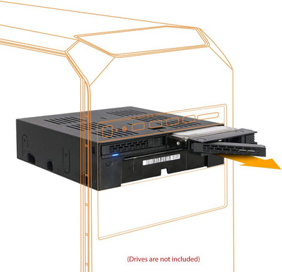 2 Bay 2.5 SAS/SATA HDD/SSD Mobile Rack + 3.5'' Slot for External 5.25'' Bay | Expr