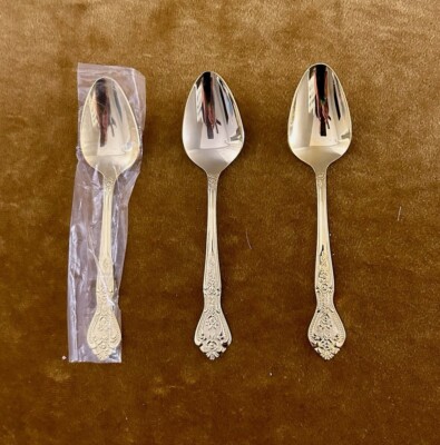 Rogers Set of 3 Teaspoons Stanley Roberts Royalty Electroplate Gold Flatware