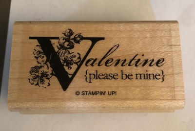 Valentine please be mine stamping up rubber stamp