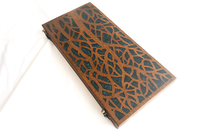 Emerald Tree Epoxy Resin Ash Wood Backgammon Board