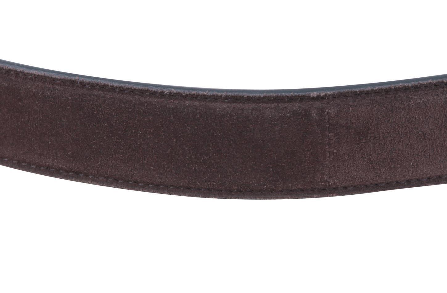 Pre-owned Brioni Men's Leather Belt Buckle Size 110 Cm 44" Brown Handmade In Italy
