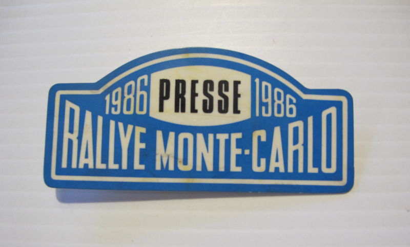 1986 Press Pass / Pin: Rallye Monte - Carlo Auto Racing