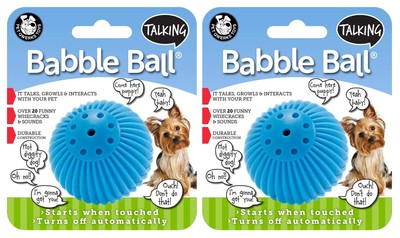 Pet Qwerks 2 Pack of Talking Babble Ball Interactive Dog Toys, Small - Wisecr...