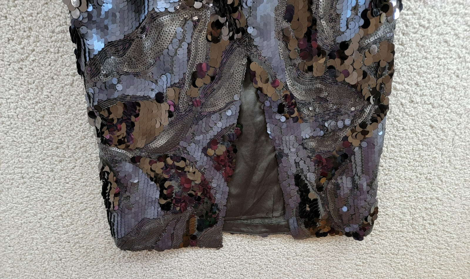 Ramy Brook Stanley Donnelly Sequin Midi Skirt Women's 4 Black Back Zip Closure - Picture 11 of 15