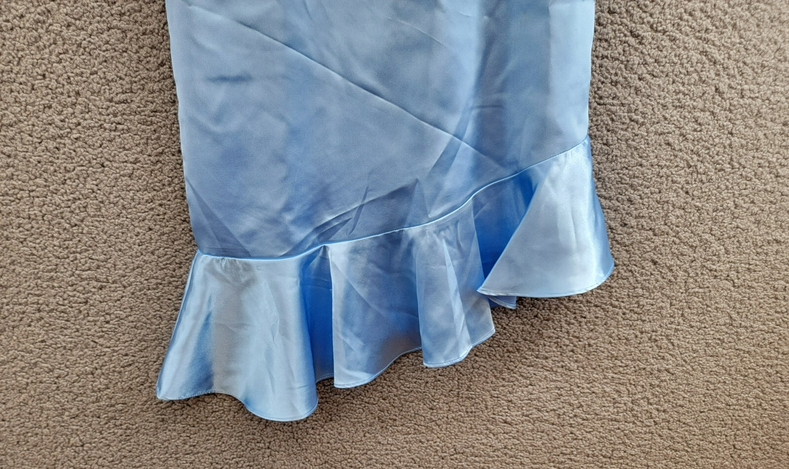 Rare Editions Sleeveless Imitation Pearl Halter Dress Big Girls 14 Blue Back Zip - Picture 4 of 16