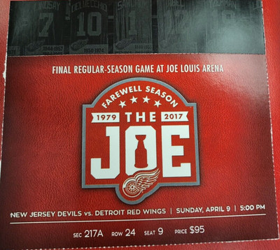 Detroit Red Wings Joe Louis Arena Farewell Season Final Game Red Wings PLUS PIN