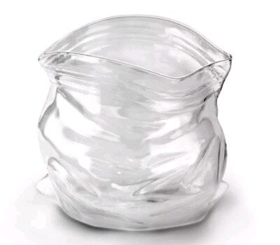 Genuine Fred Hand Blown Glass Bowl Unzipped Bag Shaped Candy Dish   Fish Bowl