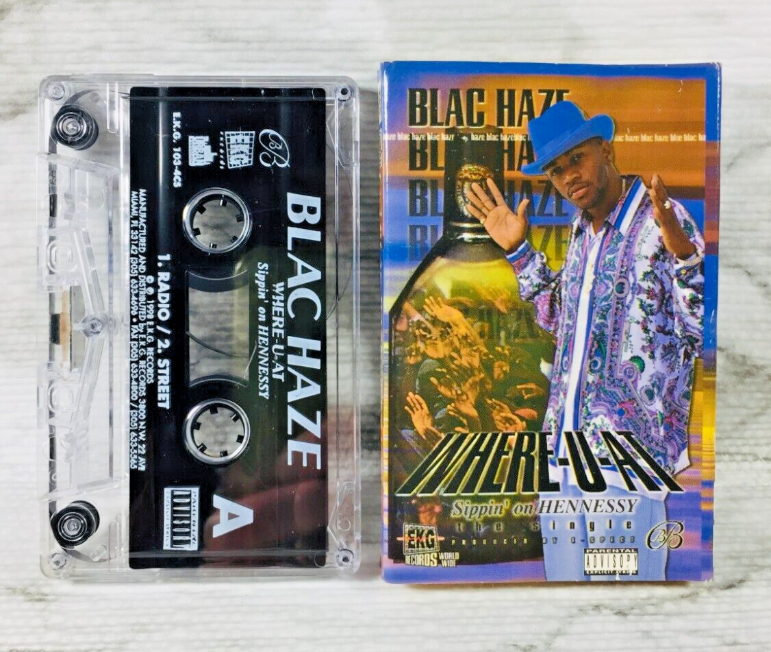BLAC HAZE - WHERE-U-AT / SIPPIN' ON HENNESSY (1998) CASSETTE