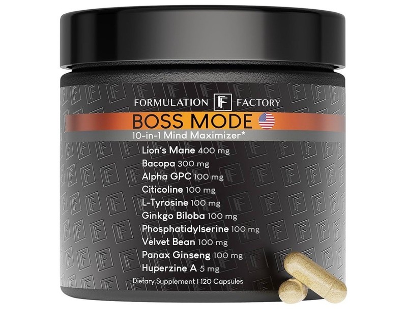 Boss Mode 10-in-1 Nootropic Cognitive Enhancement Supplement, Focus & Memory