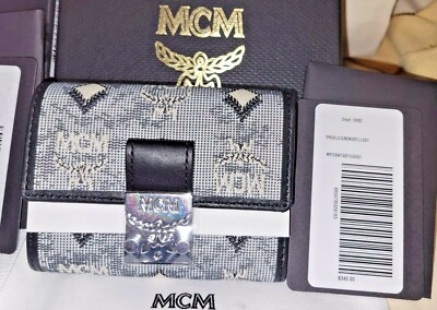 AUTH MCM MINI TRIFOLD WALLET NEW W/ BOX AND TAG $ 340.00 GREY