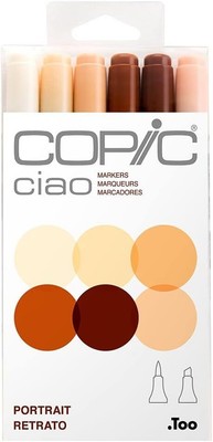Copic I6-Skin Ciao Markers, Skin, Portrait, 6-Pack