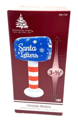 Enchanted Forest Santa's Letters Blow Up Mailbox Christmas Inflatable 3.5' NEW