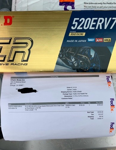 Pさん専用!! D.I.D DID 520 ERV3 Xring Sealed Motorcycle Drive Chain Gold