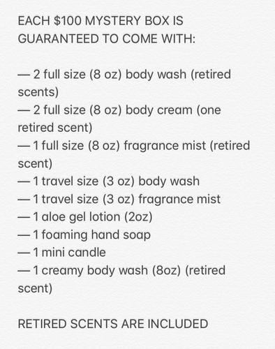 BRAND NEW BATH AND BODY WORKS $100 LOT BOX