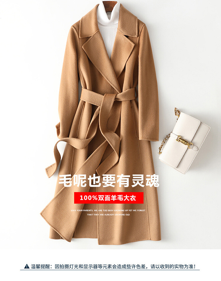 ジャケット・アウター vintage cashmere double long coat Luxury Women's New Jacket Double-sided Cashmere Long Coat