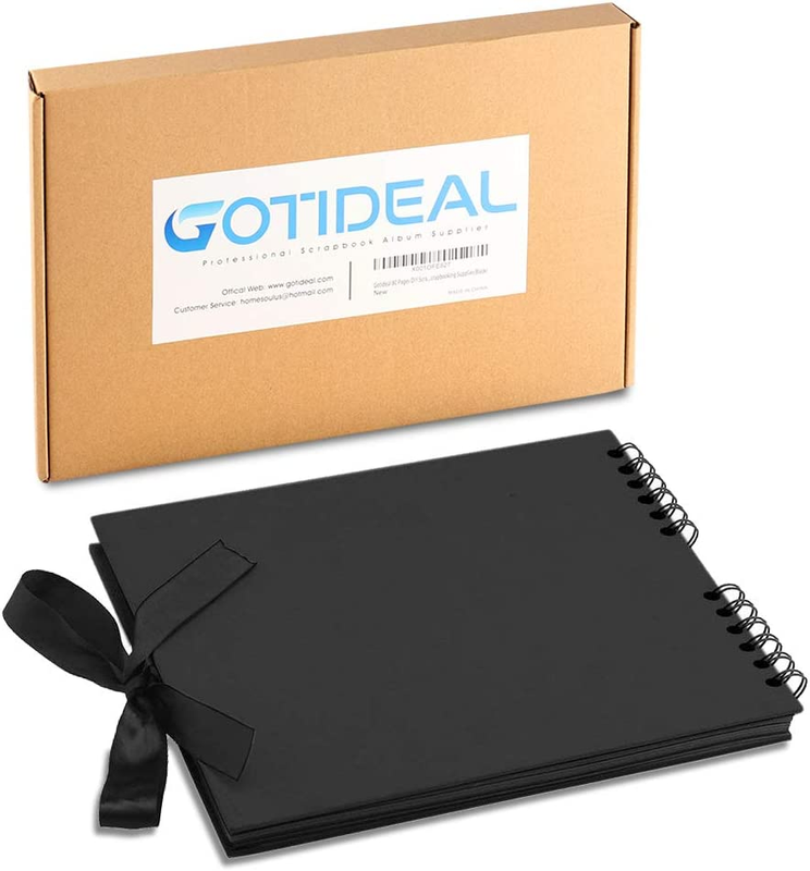 80 Pages Scrapbook Album with 10 Metallic Markers,Craft Paper Photo Album for We
