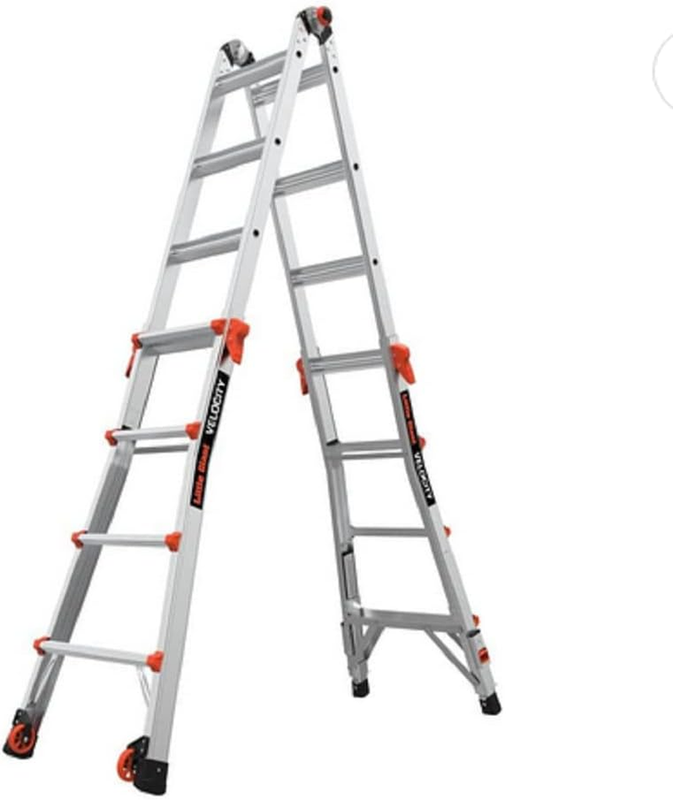 Multi-Position Ladder - 17 Ft, Aluminum, 300 Lbs max, with R