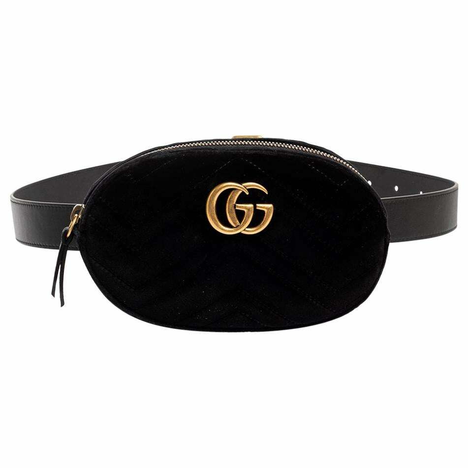 GUCCI 476434 GG MARMONT MATELASSE QUILTED VELVET BAG LEATHER