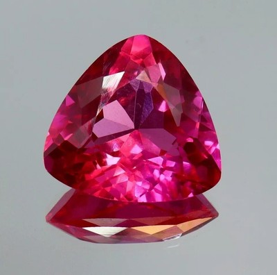 11.11 Ct Certified Rare Natural Mozambique Pink Ruby Trillion Cut Loose Gemstone