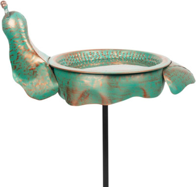 45 Inch Standing Bird Bath Snail Bird Baths for Outdoors Garden Metal Birdbath w