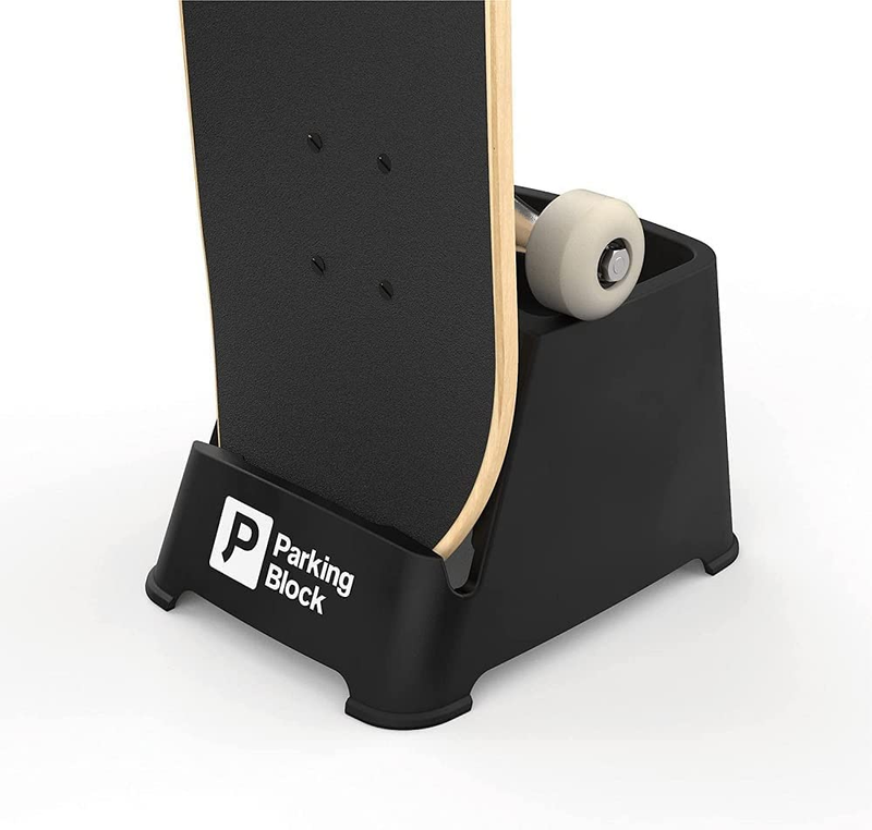 Parking Block Skateboard Storage, Display, & Organizer - 1 Pack, Black