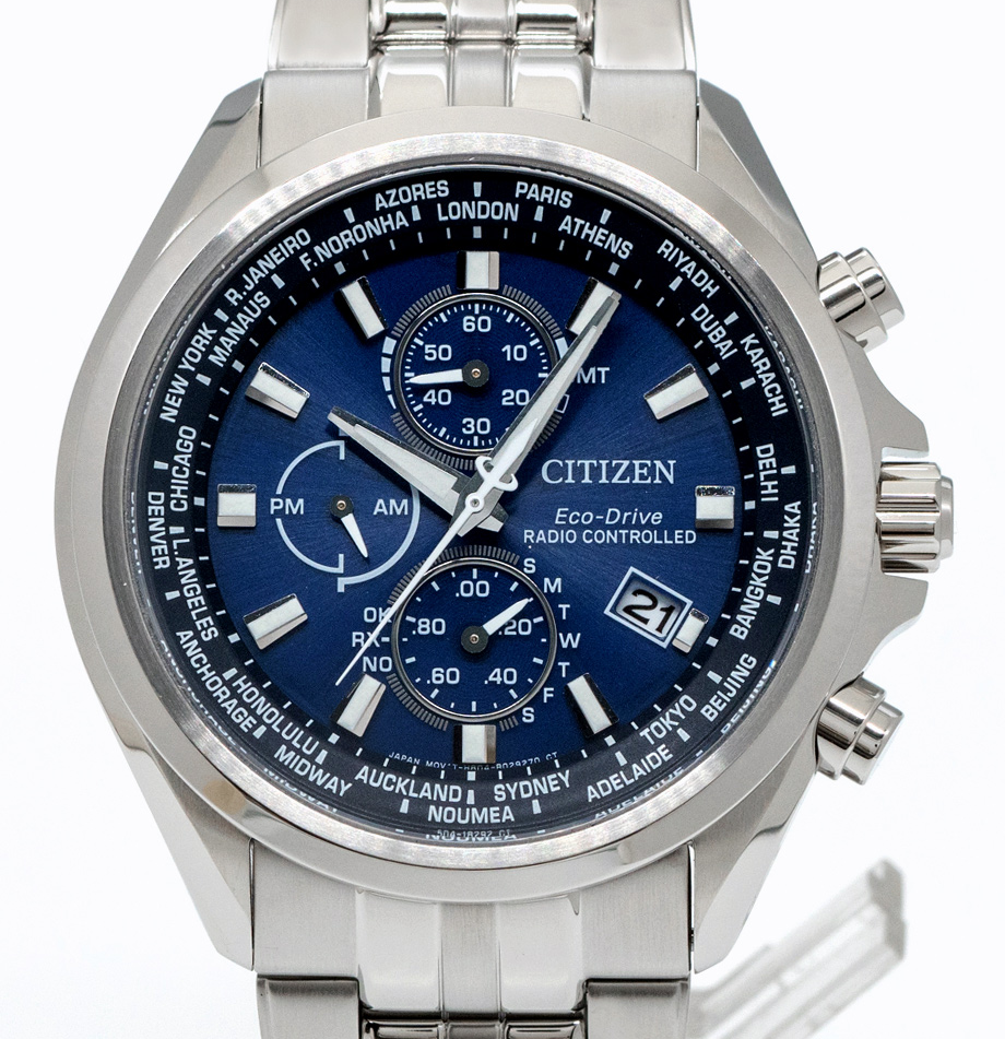 CITIZEN CITIZEN ECO-DRIVE RADIO CONTROLLED BLUE DIAL SAPPHIRE CRYSTAL WATCH AT8200-87L