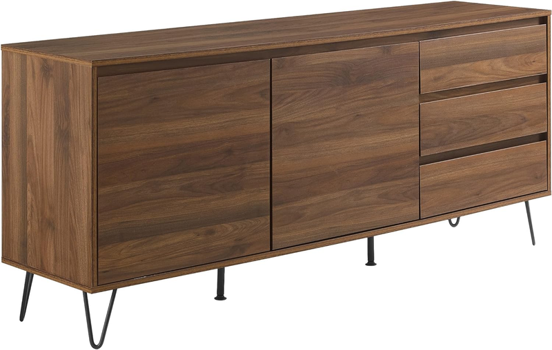 Teagan Record Storage Sideboard, Brown Oak