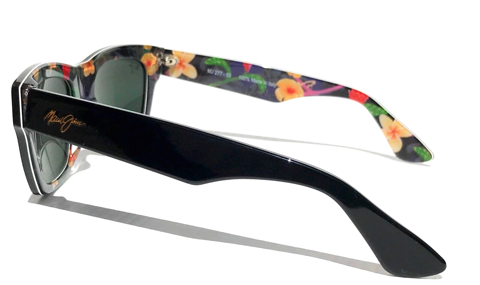 Pre-owned Maui Jim You Move Me Black & Floral Polarized Grey Gradient Sunglass 277-53 In Gray