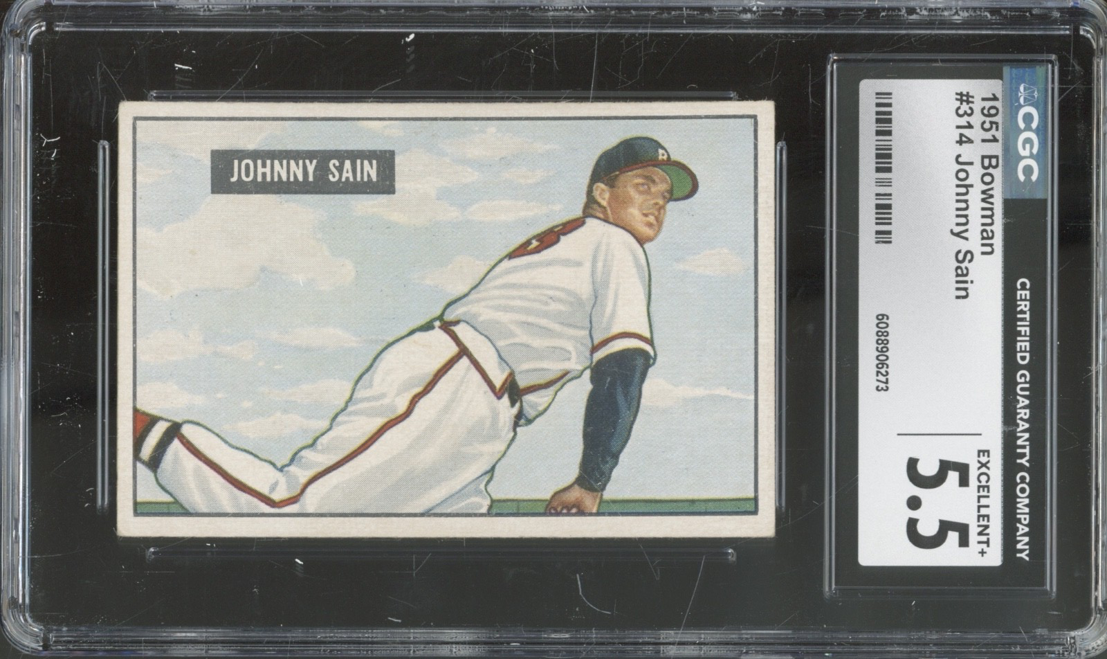 1951 Bowman Baseball Set-Break #314 Johnny Sain EX+ CGC 5.5