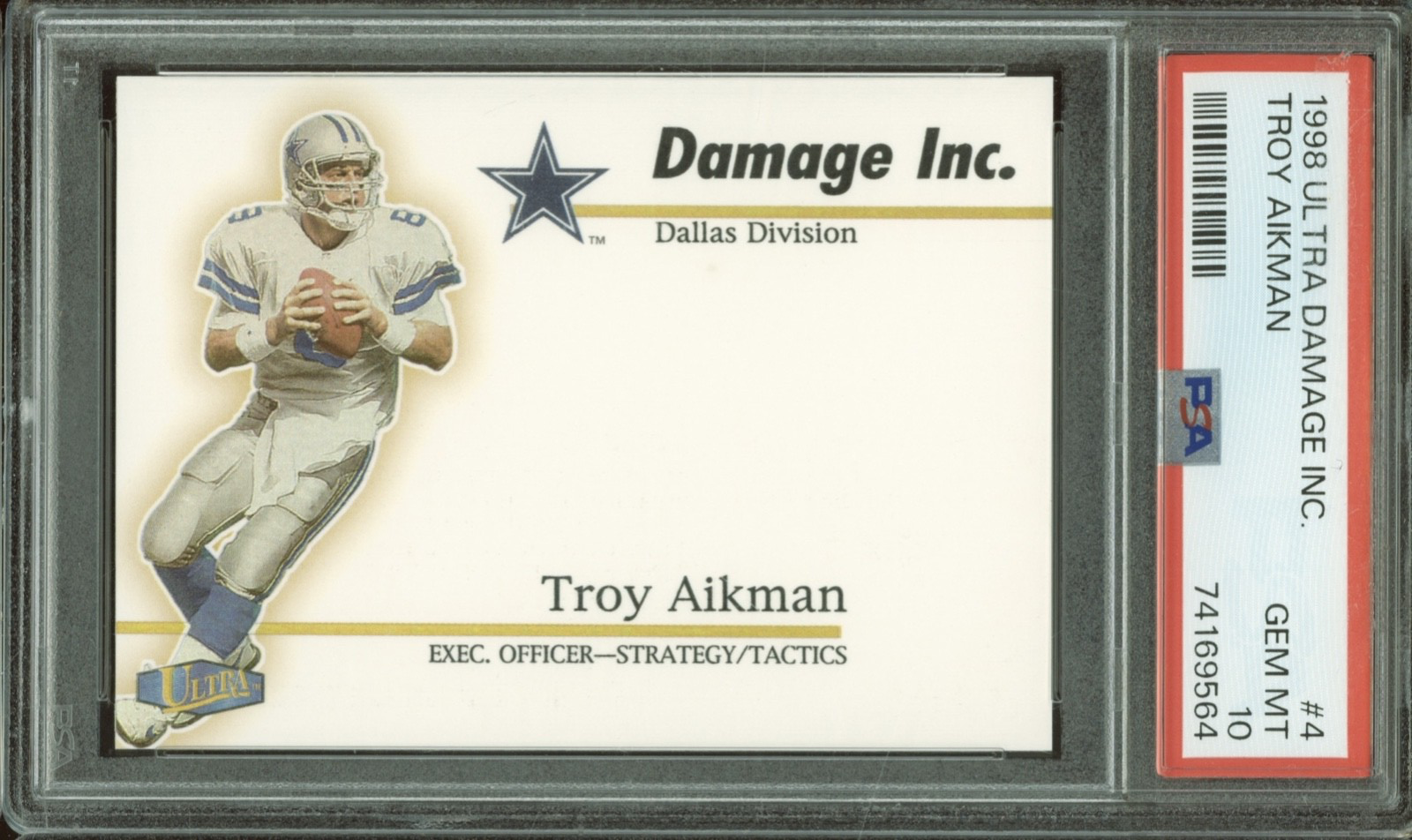 1998 Fleer Ultra Damage Inc. #4 Troy Aikman Gem Mint PSA 10