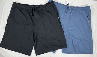 2-Pack Eddie Bauer Comfort Fit Lounge Shorts, Men s Large 36-38, Blue/Black, NEW