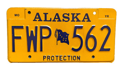 Alaska Fishery & Wildlife Protection License Licence USA Number Plate FWP 562