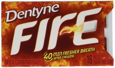 Dentyne Fire Sugar Free Gum Spicy Cinnamon 16 Piece 9 / PK