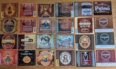 24 Rare US Micro Brew Beer Labels Pumpkin Fall Autumn Oktoberfest Fire more