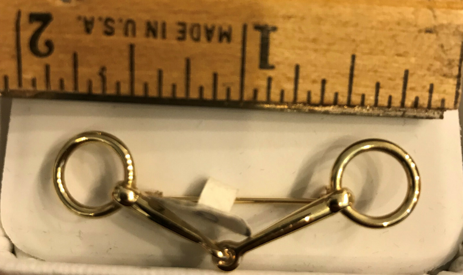 14K YELLOW GOLD BRIDLE BIT BAR PIN