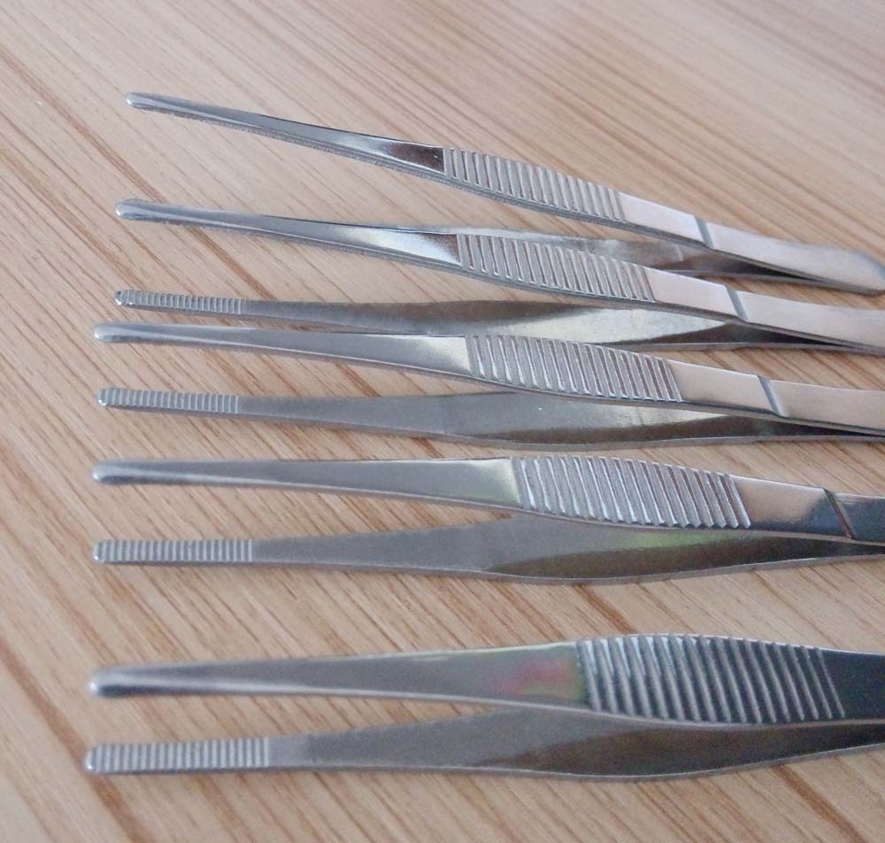 10pcs New Medical tweezers 5"/12.5cm stainless steel tweezers for first