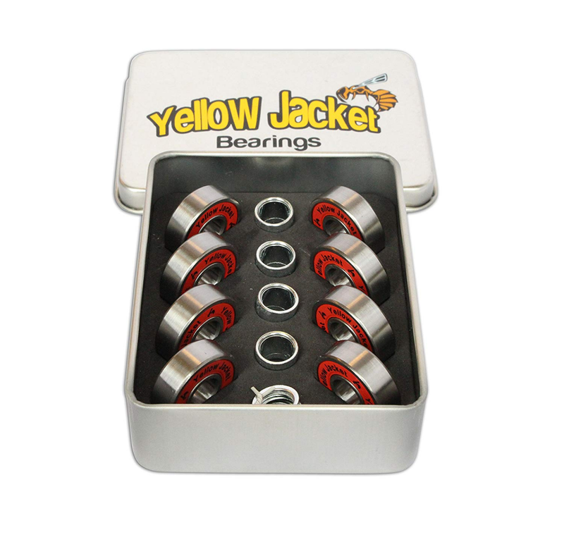 Yellow Jacket Premium Skateboard Bearings, Pro Longboard, 60
