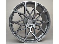 20" Gunmetal Polished Staggered AMS-M wheels & tyres suitable for a G30 BMW 5 Series Etc