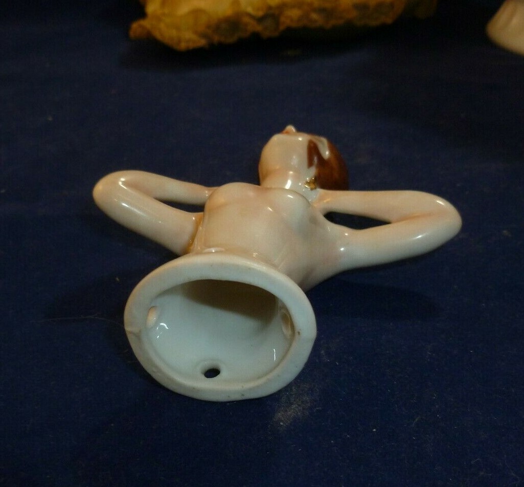 Antique Porcelain Pin Cushion Doll Flapper Germany