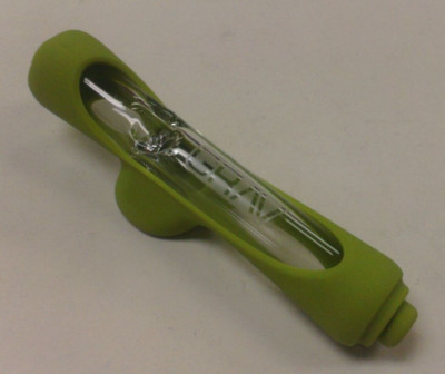 GRAV LAB MINE STEAMROLLER SILICONE SKIN BOROSILICATE GLASS HAND PIPE 6'' LGREEN
