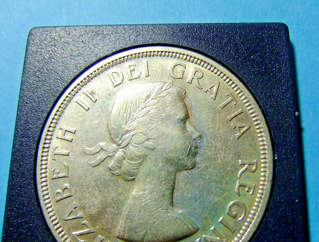 1955 Canada Silver Dollar - ARNPRIOR and Die Break on SEMI KEY Coin