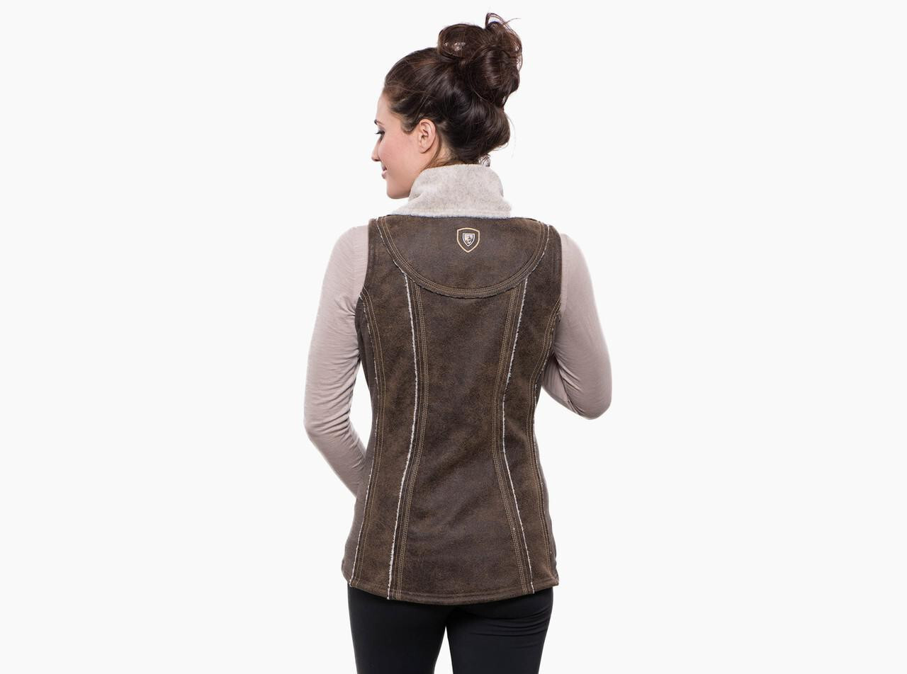 Pre-owned Kuhl Women's Dani Sherpa Fleece Lined Vest Oak - With Original Tags In Brown