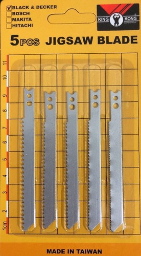 Black Decker Jigsaw Jig Saw Blades 5pcs U Shank w Hole Cutting Adaptable 1809