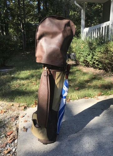 Brown Vintage Leather AJAY Golf Bag | eBay