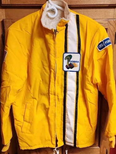 Ford Cobra Sherpa Lined Jacket Men's S Small Full Zip Yellow