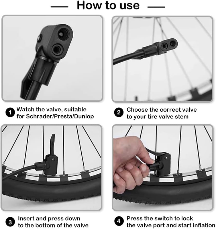 Bike Floor Pump with Gauge: 160PSI / Digital Gauge Bicycle Tire Pump - Portable