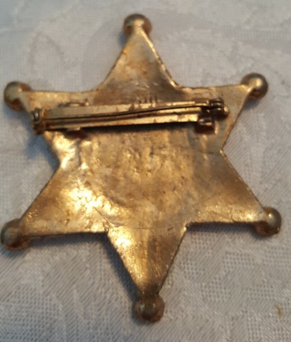 Collectible 1950's TEXAS RANGER SHERIFF STAR COWBOY BADGE METAL PIN