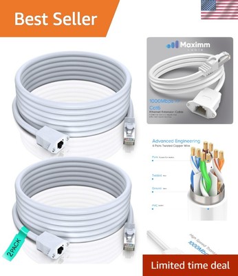 10 Feet Cat 6 Ethernet Extension Cable 2-Pack with RJ45 Connectors, High-Speed
