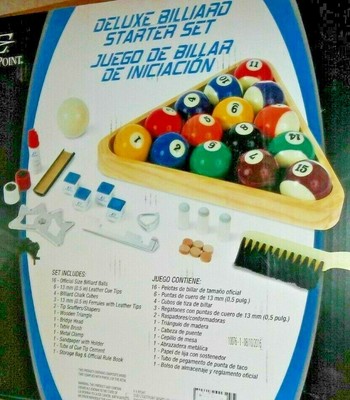 EastPoint Sports Deluxe Billiard/Pool Starter Set/Balls/Tips/Holder Etc.Lot#EB72